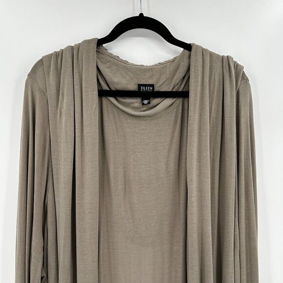 EILEEN FISHER *Flawed* Women's Taupe Brown Oversized Hooded Duster Cardigan 2X - Picture 4 of 8